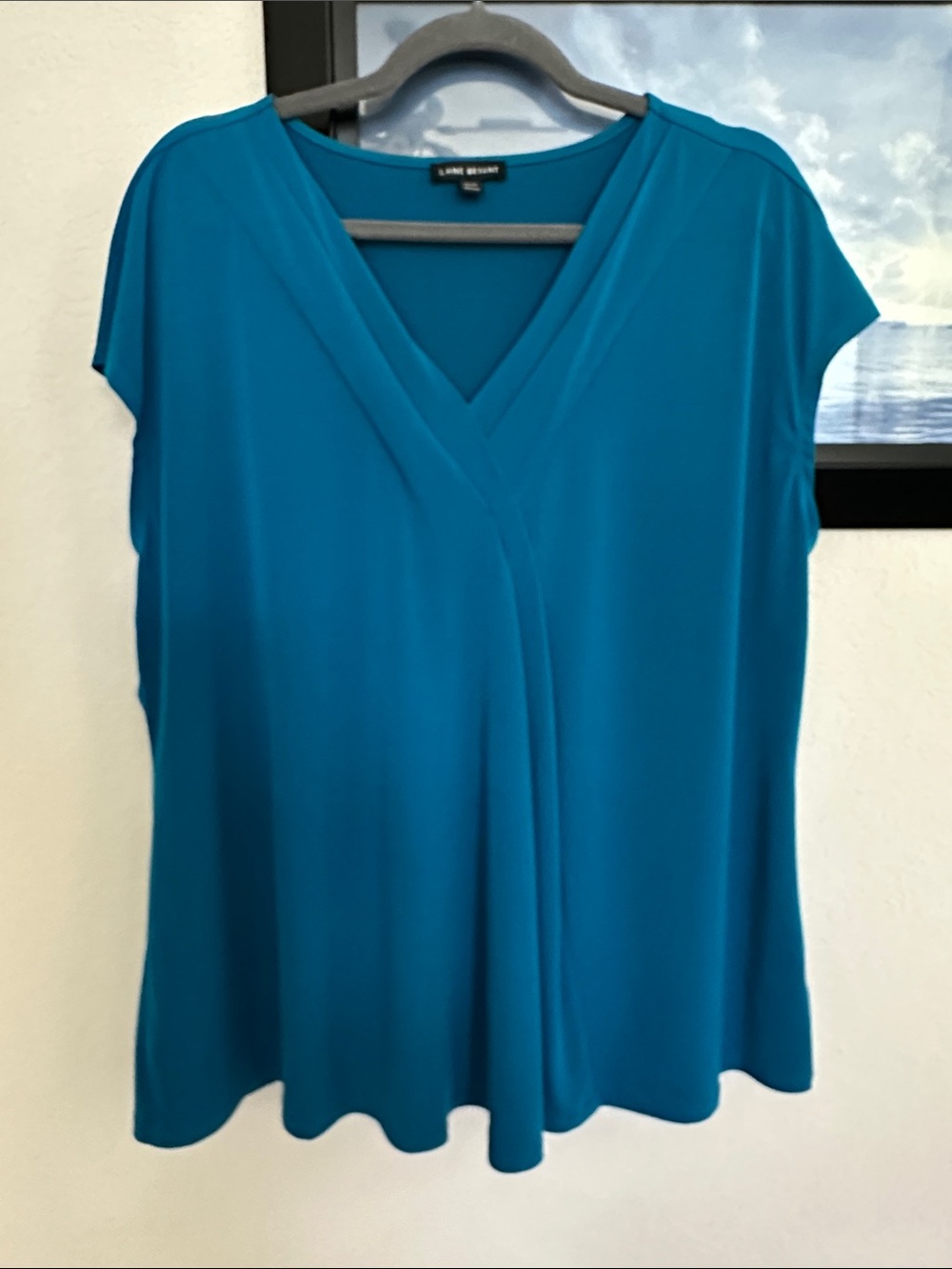 Lane Bryant Teal V-Neck Short Sleeve Top 18/20